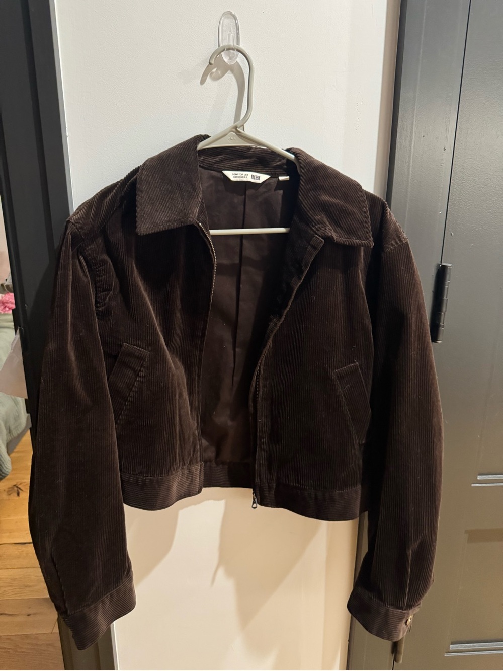 Corduroy Crop Jacket in Dark Brown - UNIQLO